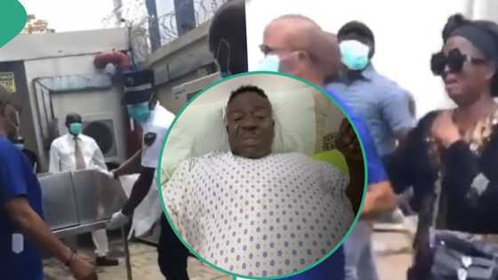 Mr Ibu: Video of late actor’s body leaving morgue emerges, wife and family members spotted