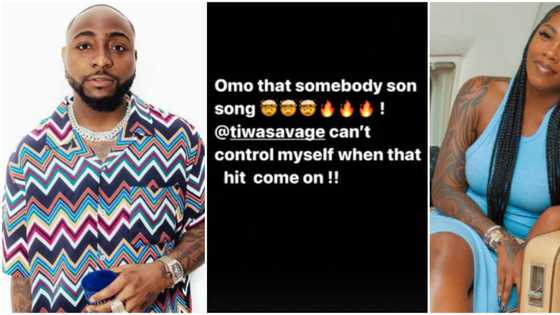 Davido gushes over Tiwa Savage’s hit song, Somebody’s Son, says he can’t control himself whenever it comes on