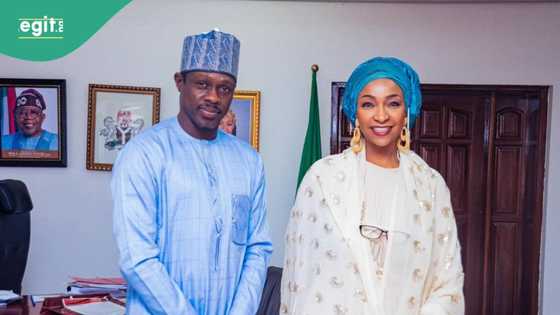 Ali Nuhu da wasu sabbin daraktocin ma'aikatar al'adu sun gana da minista, Hannatu Musawa