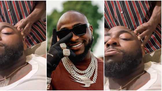 “Hand dey scratch baba”: Davido mistakenly posts video of him getting massage, quickly deletes it, clip trends