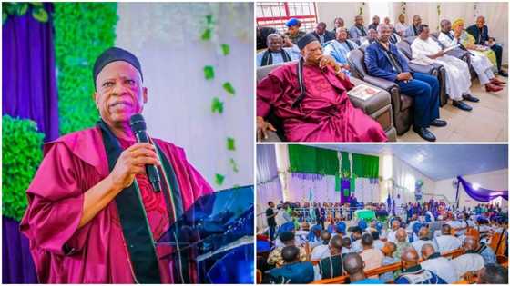 Reactions as video shows APC chairman Adamu shouting ‘Praise the Lord!’ in popular church