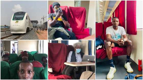 BuhariTrain: Nigerians patronise newly launched Lagos to Ibadan train service, share beautiful photos as they enjoy VIP treatments