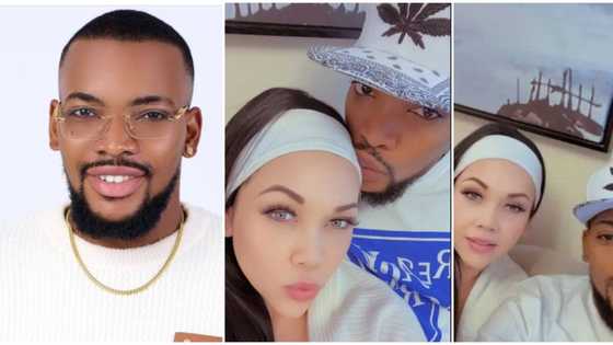 BBNaija Level Up: Meet Kess, only married man in the house, netizens dig up sweet photos with 'oyinbo' wife