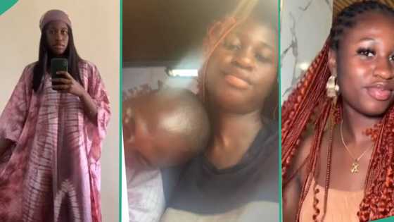 "You no use slap wake am?" Nigerian lady shares video of man sleeping on her shoulder in bus