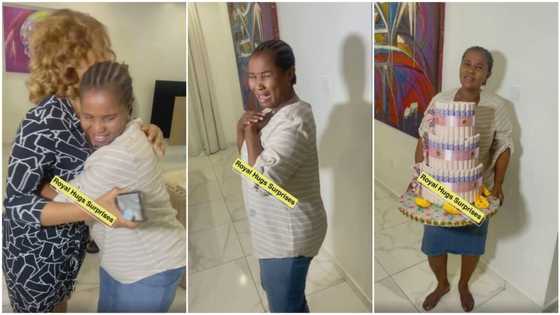 Nigerian woman surprises maid on birthday, gets her big cake, she cries, video makes people emotional