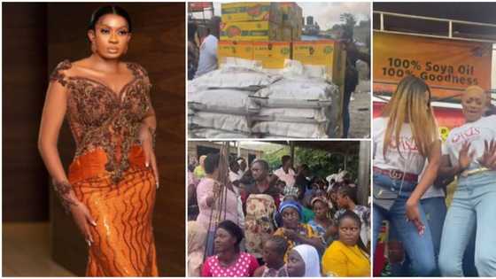 Yul Edochie absent as wife May, daughter storm the streets on her birthday for charity outreach, video emerges