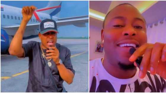 "Hope you've filled it with fuel": Lege causes drama at airport as he flies to Abuja for Tinubu's inauguration