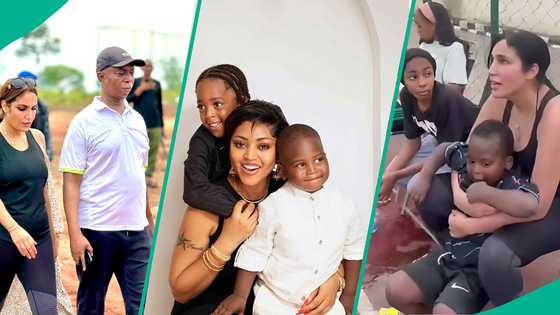 Ned Nwoko shares fun moment with family, Regina Daniels' kids spotted with Laila, video trends