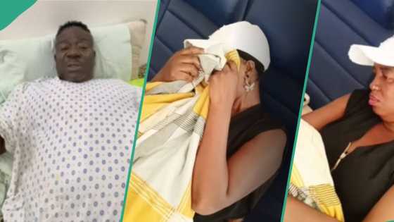 "She's reduced a lot": Reactions as Mr Ibu's wife cries, shows sleeping condition in hospital