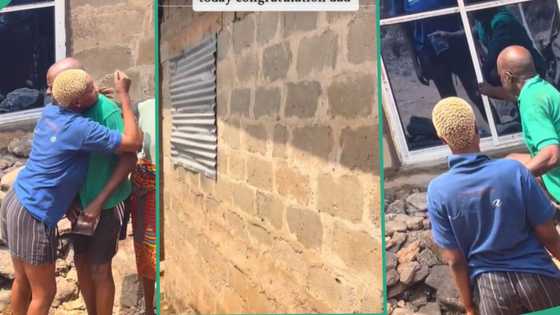 Lady renovates her father's house, breaks walls, puts new cement blocks, fixes aluminum window