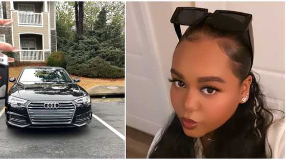 Reactions as beautiful young lady shows off N26m car she bought herself