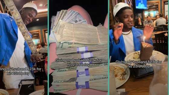 "What do you do for a living?" Lady spoils her husband with N18 million cash on his birthday, video trends