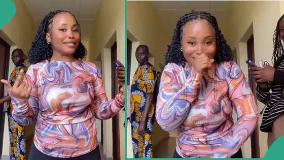 University lady making TikTok video discovers her lecturer standing behind her with exam script
