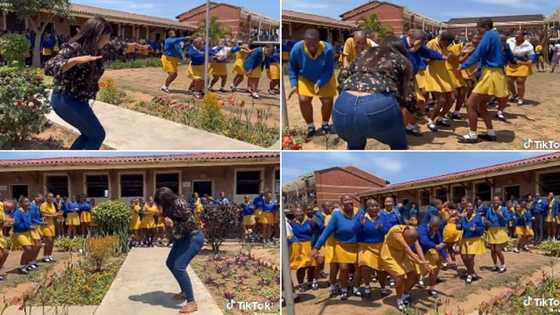 Teacher dances with her students on assembly ground, netizens hail her as video goes viral
