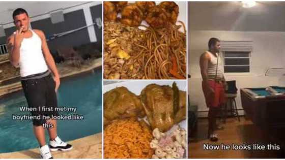 "No girl will fall for him again": Lady shares the transformation of her boyfriend after she began feeding him