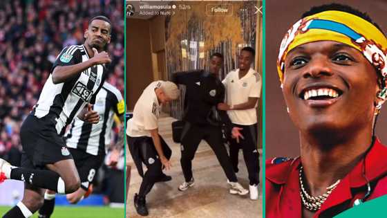 Carabao Cup: Wizkid's fans overjoyed as Isak, Newcastle Utd players dance to his 2017 hit song