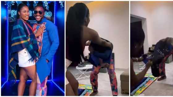 Fashion problems: Video shows Tobi Bakre struggling to get out of clothes, internet users amused