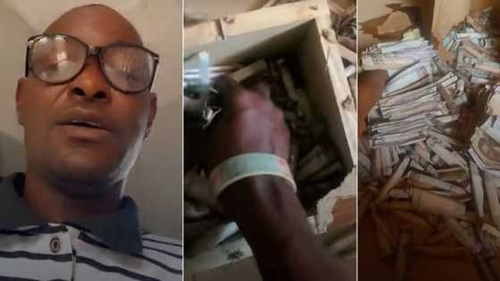 "If Not for CBN, I for No Break This Box": Nigerian Man Smashes Piggy Bank After 2 Years, Flaunts Cash