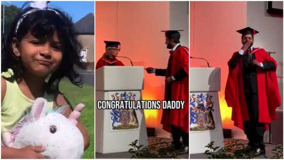 "Congrats daddy": Kid screams, hypes her father on his graduation day in video