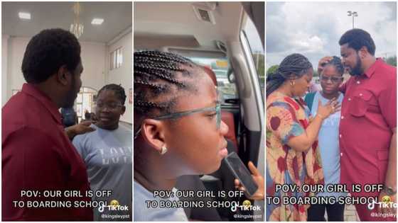 Video shows emotional moment father and mother prayed for kid before sending her to boarding school