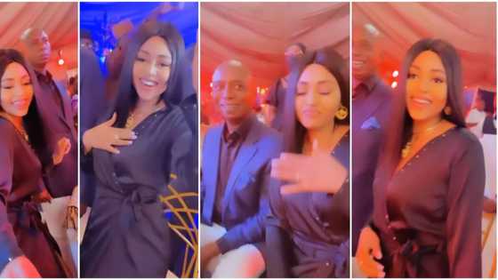Regina Daniels rocks dress named after mother as she attends event with billionaire husband in new video