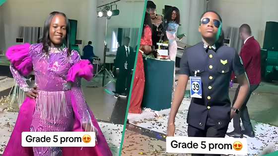 Grade 5 pupils show up in dazzling outfits for prom party: "Hope they have saved for land"