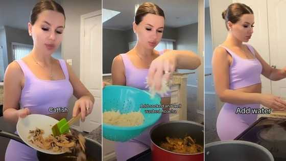 "I want her type for marriage": Oyinbo lady cooks African salad for Nigerian husband in video