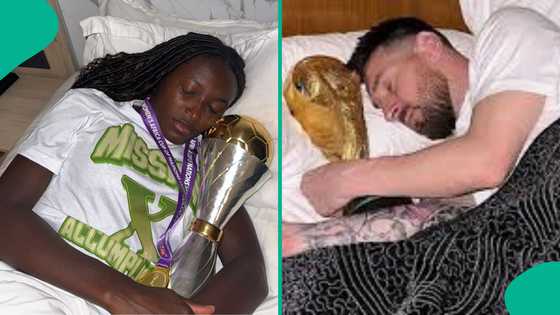 Super Falcons star mimics Lionel Messi’s viral World Cup photo after WAFCON victory