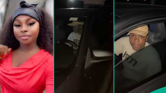 Lady who called boyfriend at midnight to see his face reacts as he shows up at her home, posts video