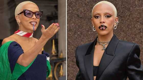 Hilarious reactions trail Doja Cat's blue and white makeup for Paris Fashion Week 2022
