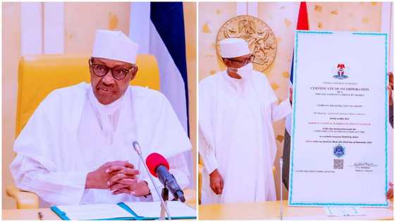 History made as Buhari receives Certificate of Incorporation for NNPC