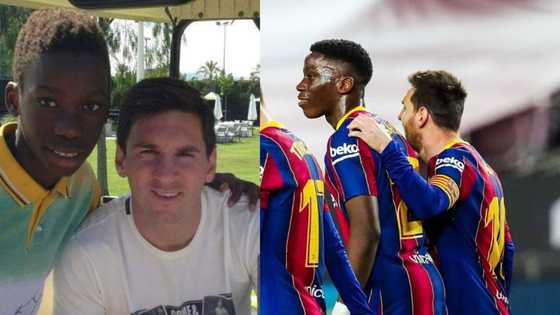 Young African super footballer shares amazing throwback picture of himself and Lionel Messi