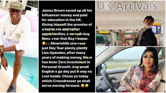 Bobrisky has made zero investment in his personal growth: OAP N6 praises James Brown for saving to study in UK