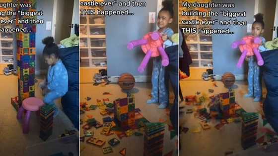 "I feel so bad for her": Little girl in tears after watching her toy castle collapse at home, video stirs emotions