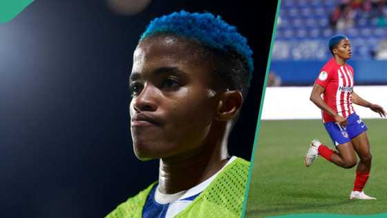 Super Falcons star Rasheedat Ajibade recites new national anthem, makes a salute