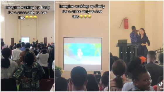 "What's all this?" Nigerian lecturer dances to cartoon in class, students remain standing in video