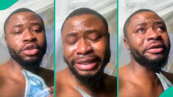 Nigerian man cries like baby after mum gifted him money: "She is a superhero"