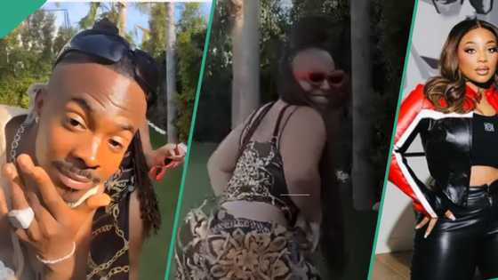 Young Jonn and Davido's cousin spark dating rumours for the 2nd time as video trends: "cooking"