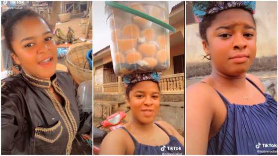 "As long as I'm not stealing": Beautiful Nigerian lady hawks on the road, talks in video