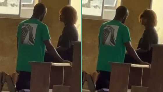 "This can never be me": Reactions as man kneels in public class to beg girlfriend for forgiveness