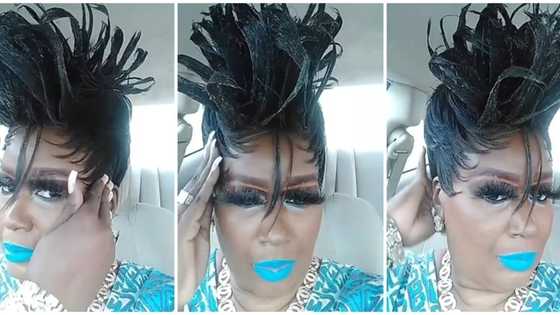 Lady proudly shows off peacock-styled hairdo, internet users react