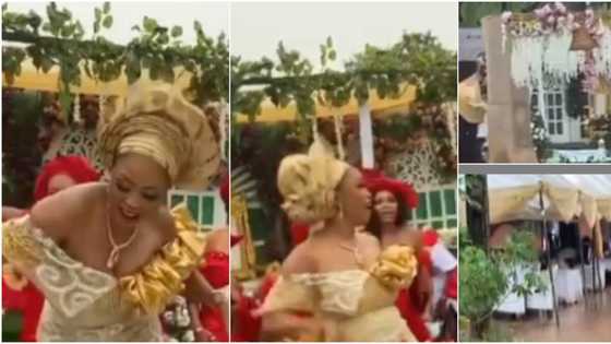 Bride displays amazing dance moves in the rain as downpour disrupts ceremony, many react to viral video