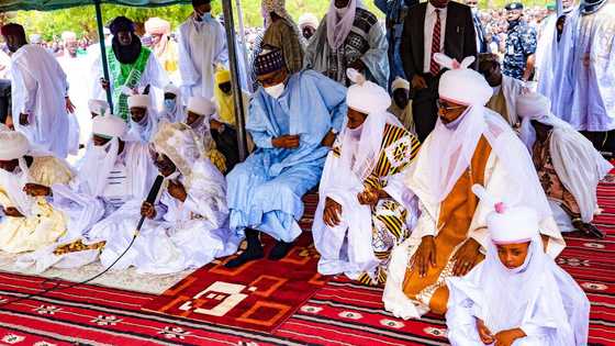 Kyawawan Hotunan Buhari da Yusuf a Filin Sallar Idin Babbar Sallah Sun Kayatar