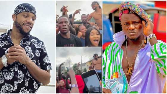 "Portable dey learn work": Charles Okocha drops 'Phenomenal' song, video of him on the streets causes a stir