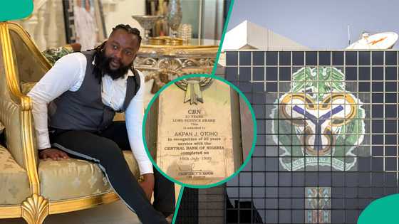 Man shows award CBN honoured his father with in 1999 for 20 years of long service, amazes Nigerians