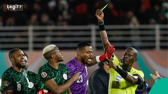 Victor Osimhen receives yellow card amidst celebration after scoring key goal for Nigeria in AFCON clash