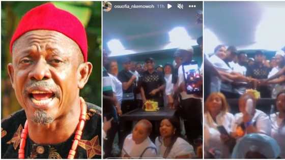 Living legend: Sweet moment Nkem Owoh cut his birthday cake with family & friends, celebrities hail him