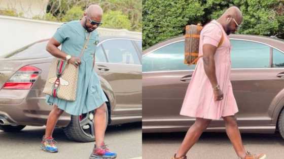 Man rocks women's dresses with designer bags and colourful sneakers; causes massive stirs on social media