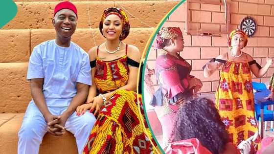 Regina Daniels addresses women leaders in husband’s constituency, her mum beams proudly: “Beautiful”