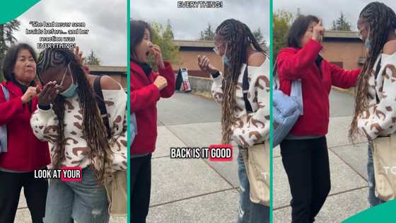 Oyinbo woman goes gaga as she sees black lady's braids for first time, video of her reaction trends